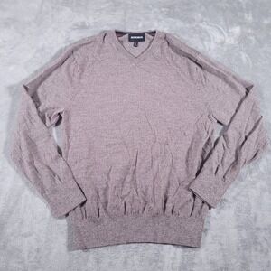 Bonobos V-Neck Sweater Mens XL Slim Brown Extra Fine Merino Wool BST00138S